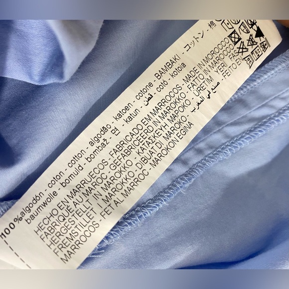 ZARA POPLIN SHIRT MIDI DRESS SKY BLUE Oversized Size Small - Picture 15 of 15